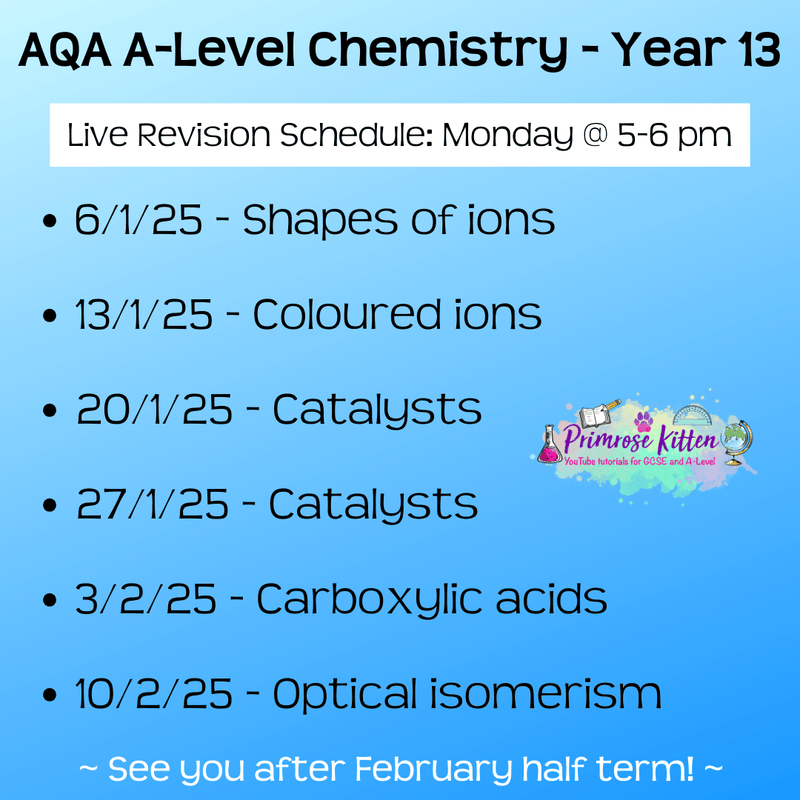 AQA A - Level Chemistry Exam Masterclass - Primrose Kitten