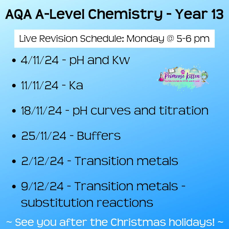 AQA A - Level Chemistry Exam Masterclass - Primrose Kitten