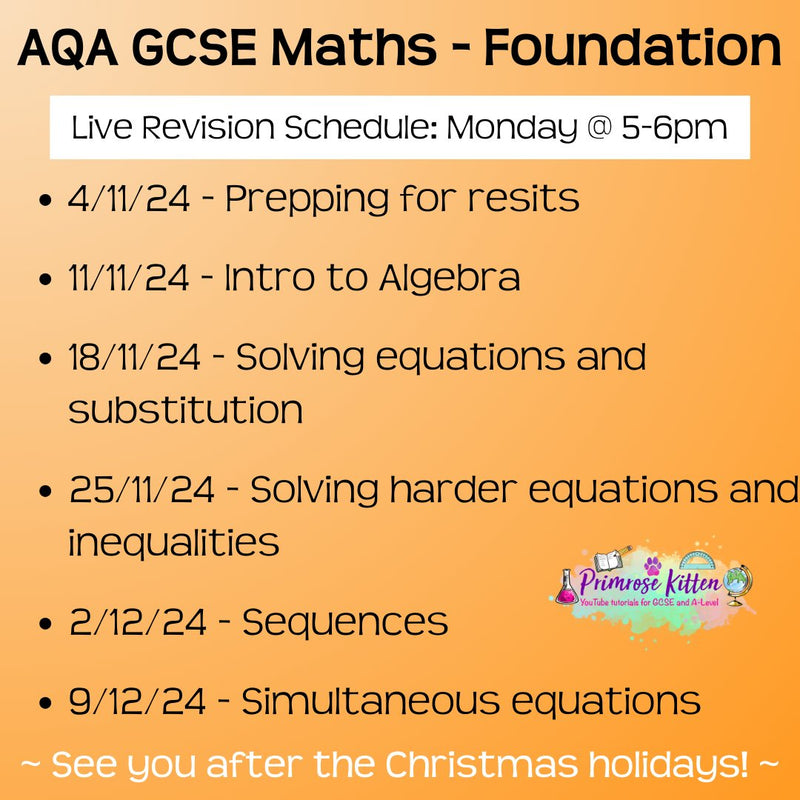 AQA GCSE Maths (FOUNDATION) Exam Masterclass - Primrose Kitten