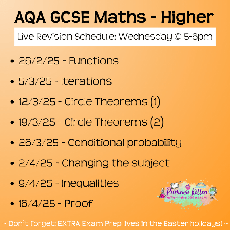 AQA GCSE Maths (HIGHER) Exam Masterclass - Primrose Kitten