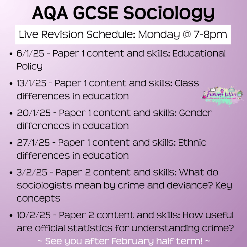 AQA GCSE Sociology Exam Masterclass - Primrose Kitten