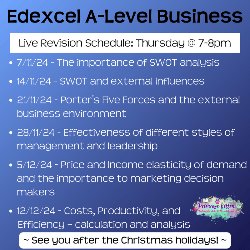 Edexcel A - Level Business Exam Masterclass - Primrose Kitten