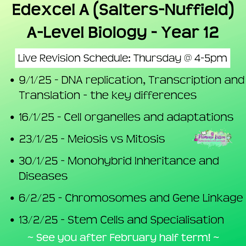 Edexcel A (Salters Nuffield) A - Level Biology Exam Masterclass - Primrose Kitten