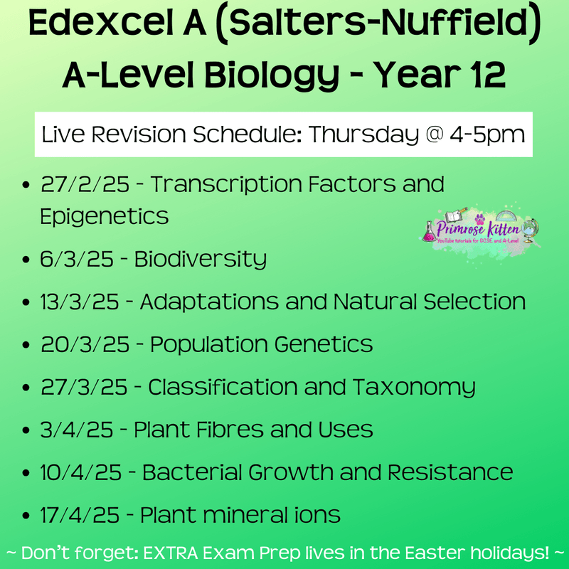 Edexcel A (Salters Nuffield) A - Level Biology Exam Masterclass - Primrose Kitten