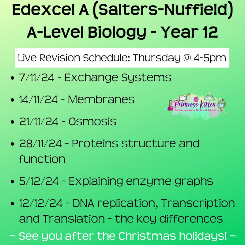 Edexcel A (Salters Nuffield) A - Level Biology Exam Masterclass - Primrose Kitten