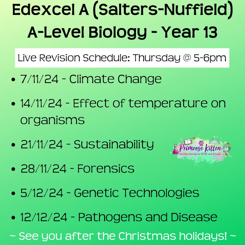 Edexcel A (Salters Nuffield) A - Level Biology Exam Masterclass - Primrose Kitten