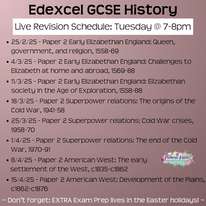 Edexcel GCSE History Exam Masterclass - Primrose Kitten