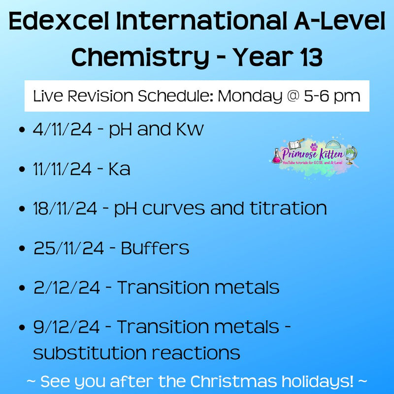 Edexcel International A - Level Chemistry Exam Masterclass - Primrose Kitten