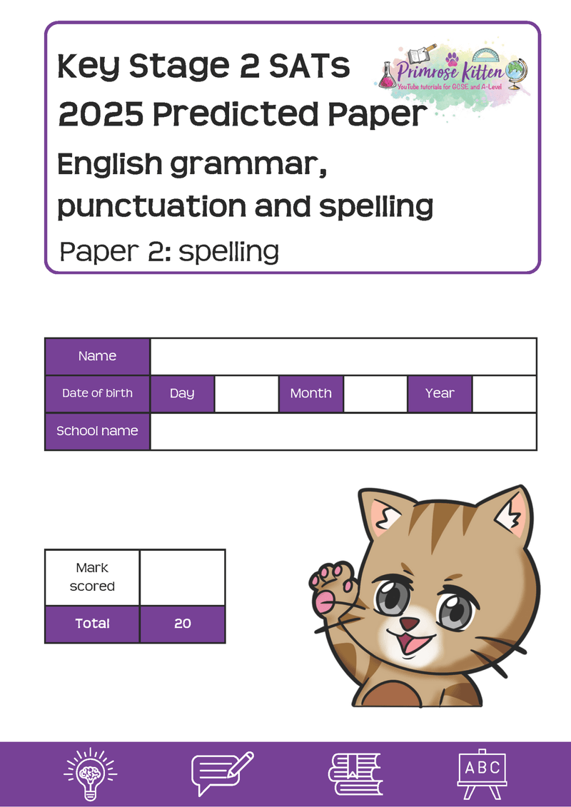 KS2 English Grammar, Punctuation and Spelling: SATs Predicted Papers - Primrose Kitten