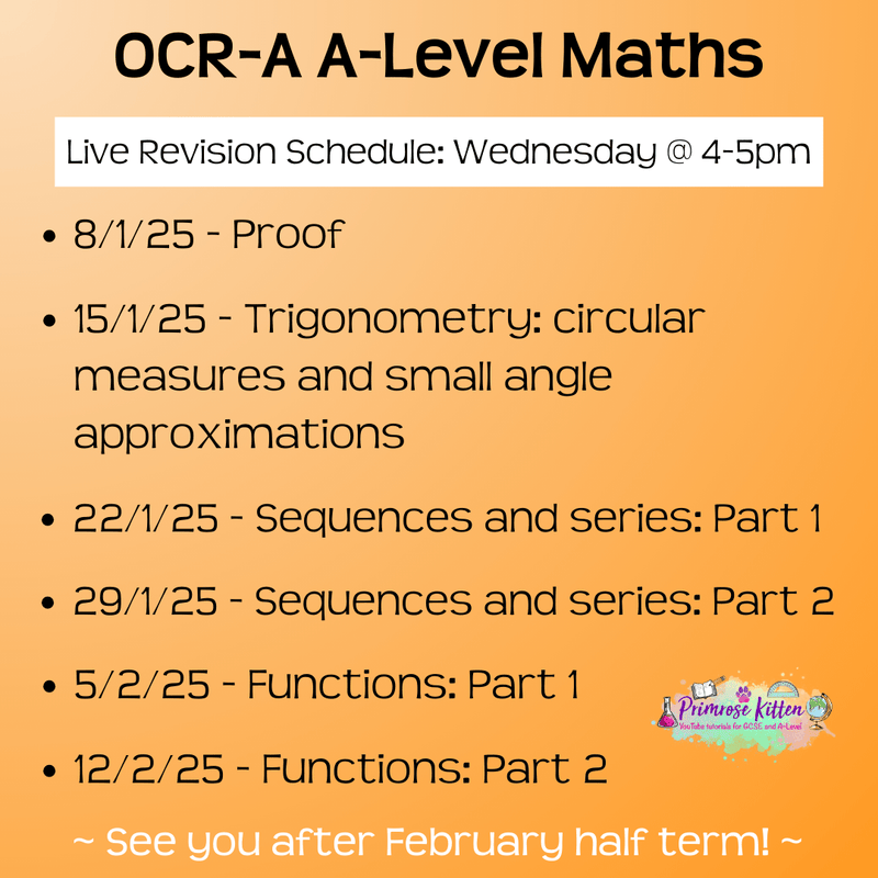 OCR - A A - Level Maths Exam Masterclass - Primrose Kitten